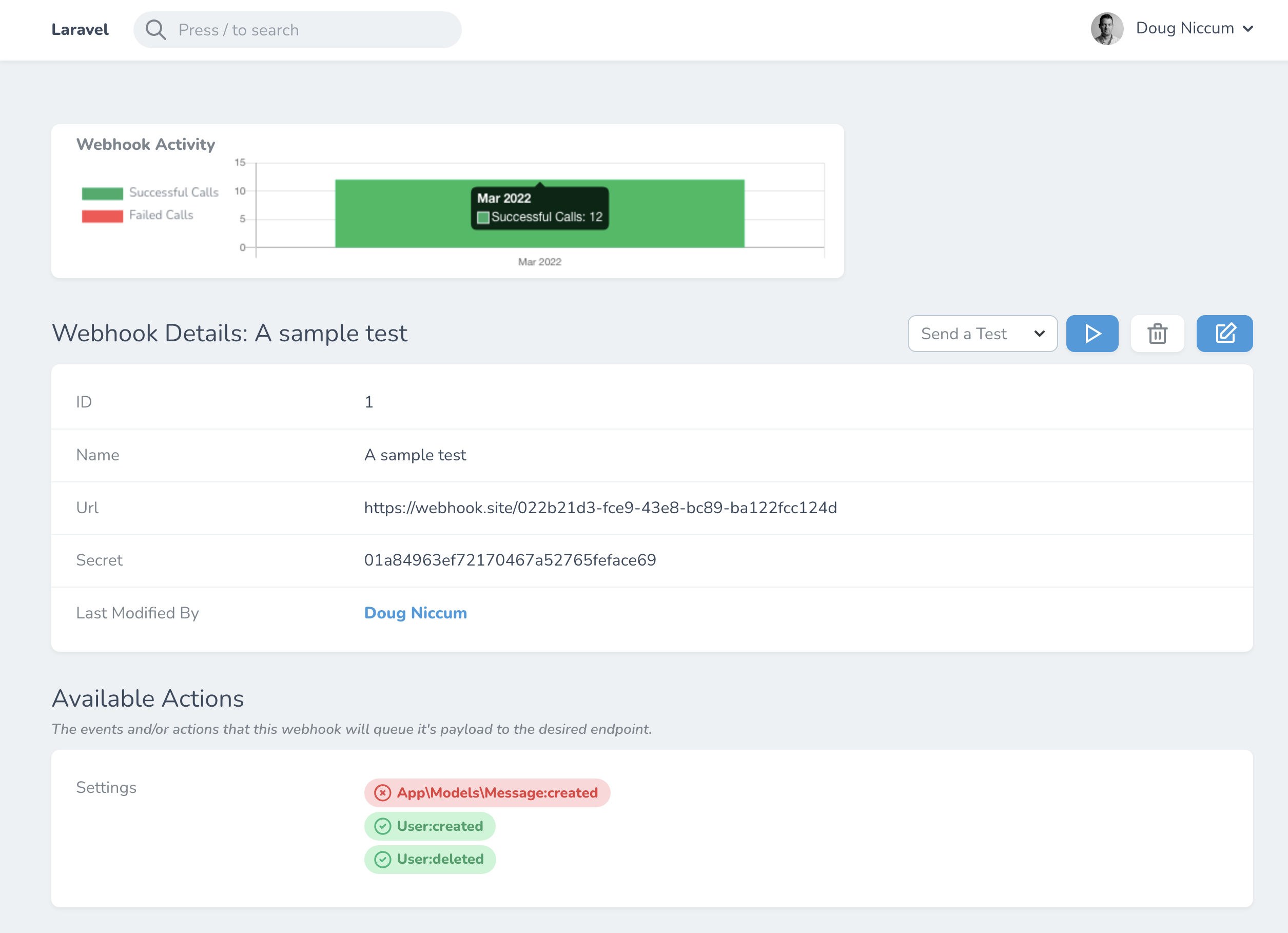 Webhook Manager - Nova Packages