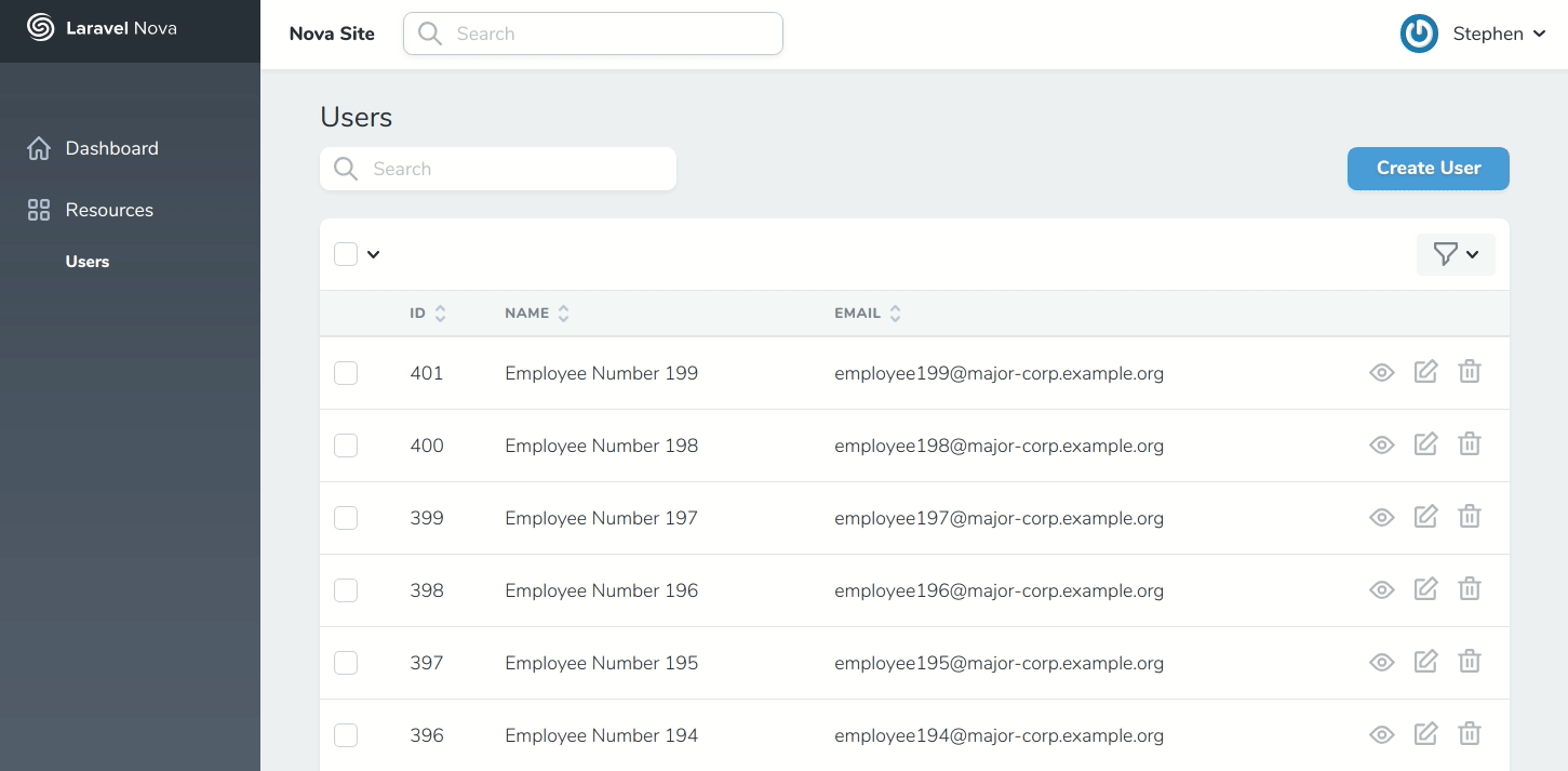 Fixed Sidebar & Header Nova Packages