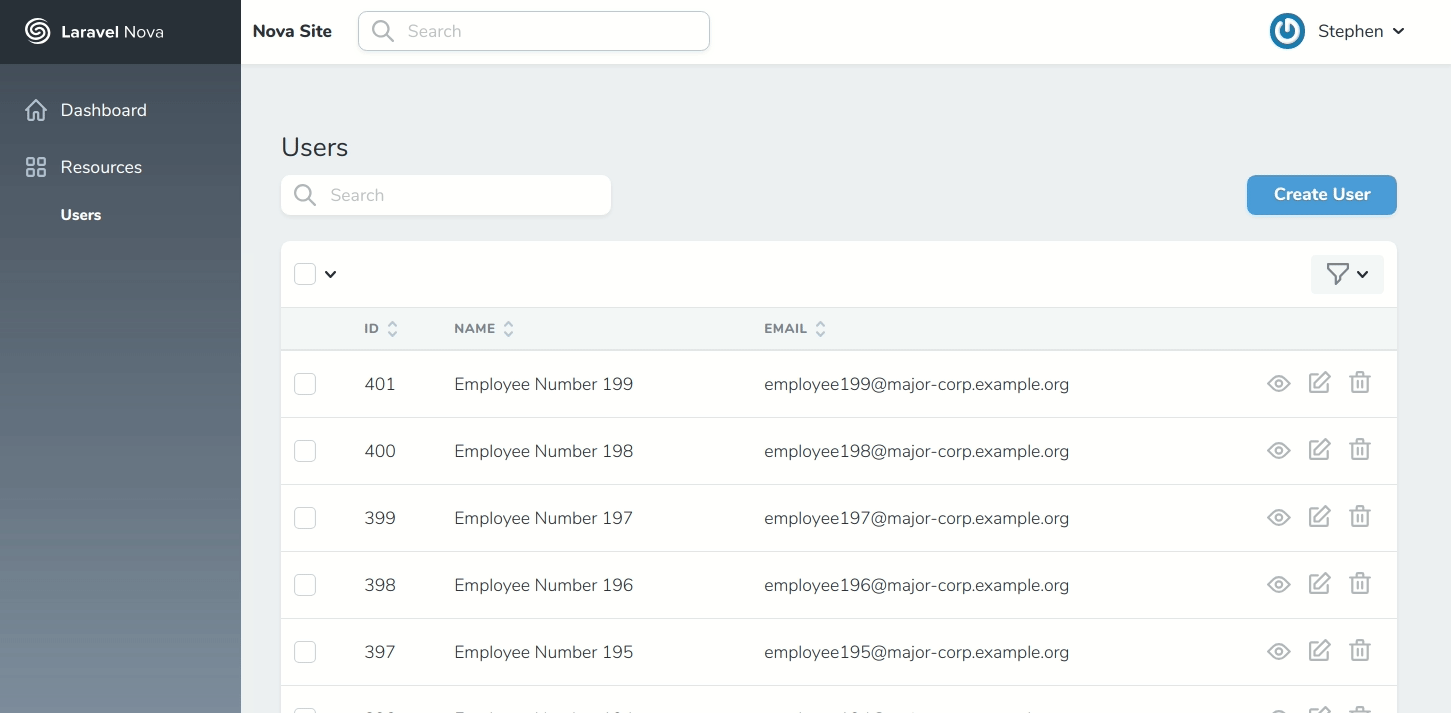 Fixed Sidebar & Header Nova Packages